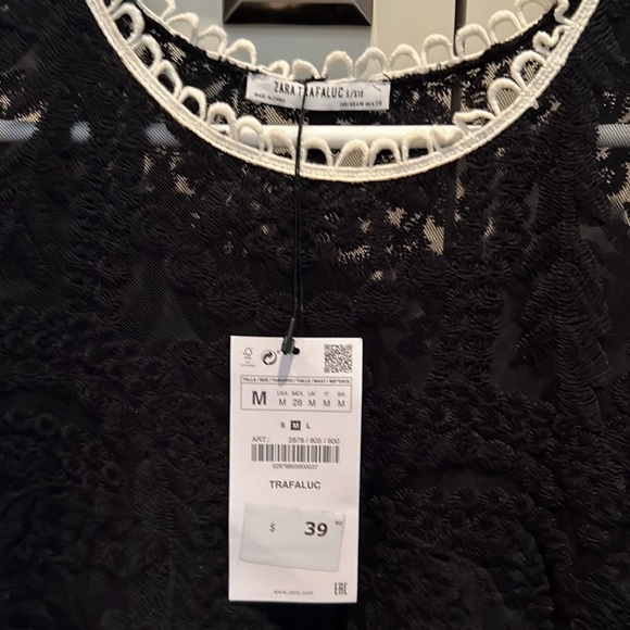 ZARA NWT Peplum Lacey Top Size M - Picture 2 of 5